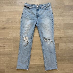 Madewell Jeans Womens Size 31 The Perfect Vintage Jean Distressed Blue Denim